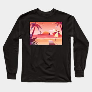 red sunset the view Long Sleeve T-Shirt